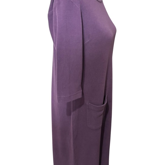 Hanna Andersson Women’s XS Midi Dress Purple Pockets Heavy Duty Cotton Blend USA - Picture 8 of 9